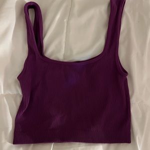 Zara Violet Ribbed Tank